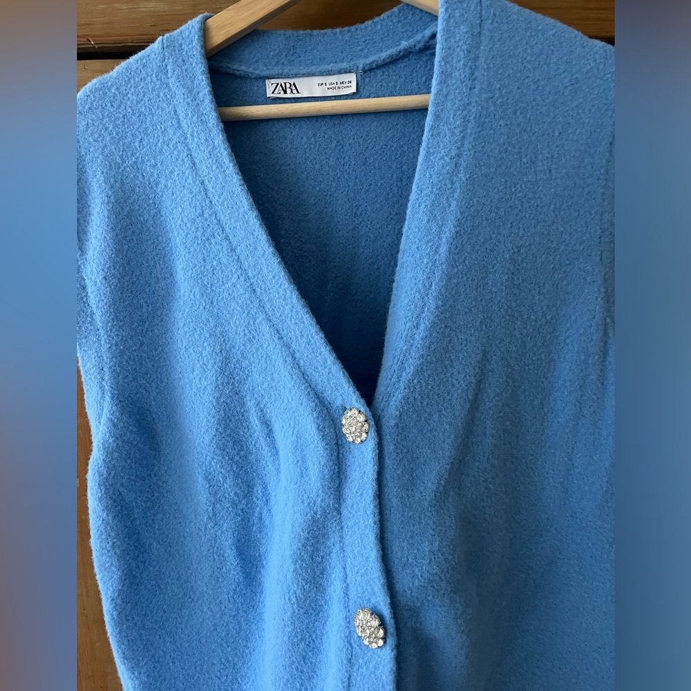 Zara vest (or sleeveless sweater) with jewel buttons